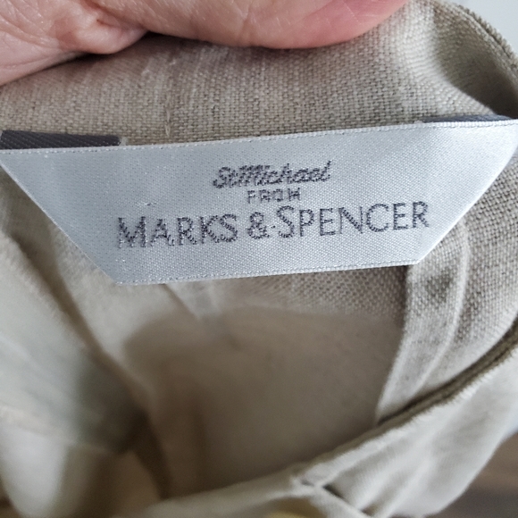 Marks & Spencer Linen Midi Pencil Skirt with Buttons - Picture 11 of 13